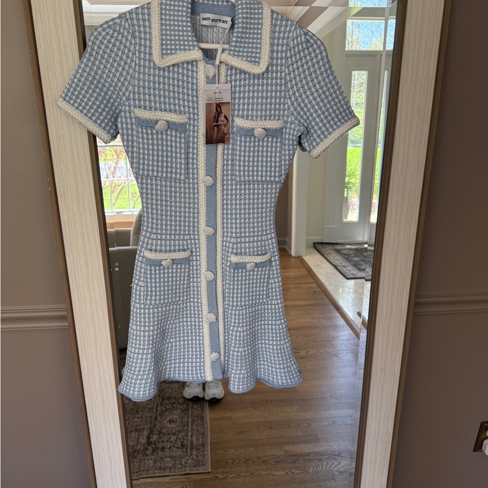 Self-Portrait Blue Lurex Dress